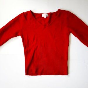 Classic Red V-neck Sweater